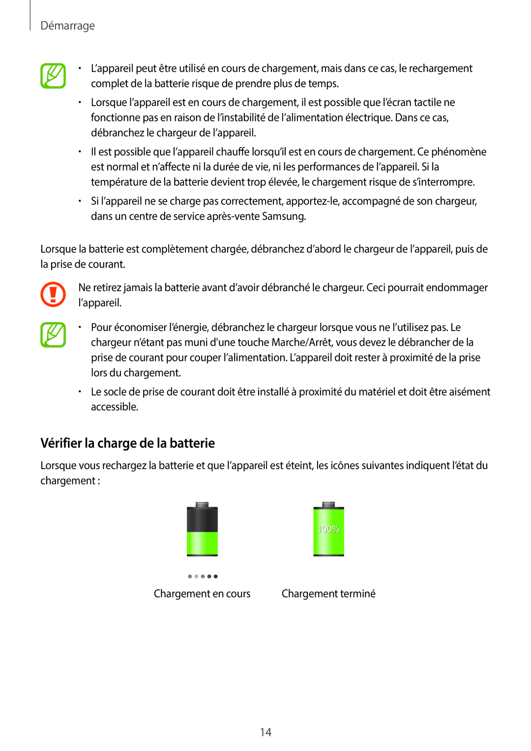 Samsung GT-I8730TAABOG, GT-I8730ZWABOG, GT-I8730ZWASFR, GT-I8730ZWAXEF, GT-I8730TAAFTM manual Vérifier la charge de la batterie 