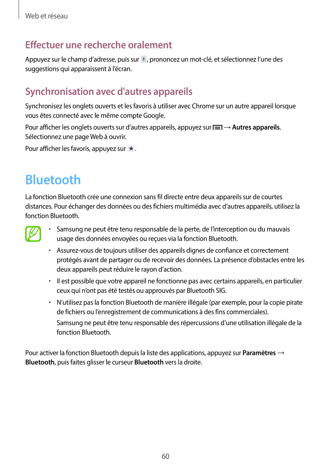 Samsung GT-I8730ZWABOG, GT-I8730ZWASFR, GT-I8730ZWAXEF, GT-I8730TAAFTM Bluetooth, Synchronisation avec dautres appareils 