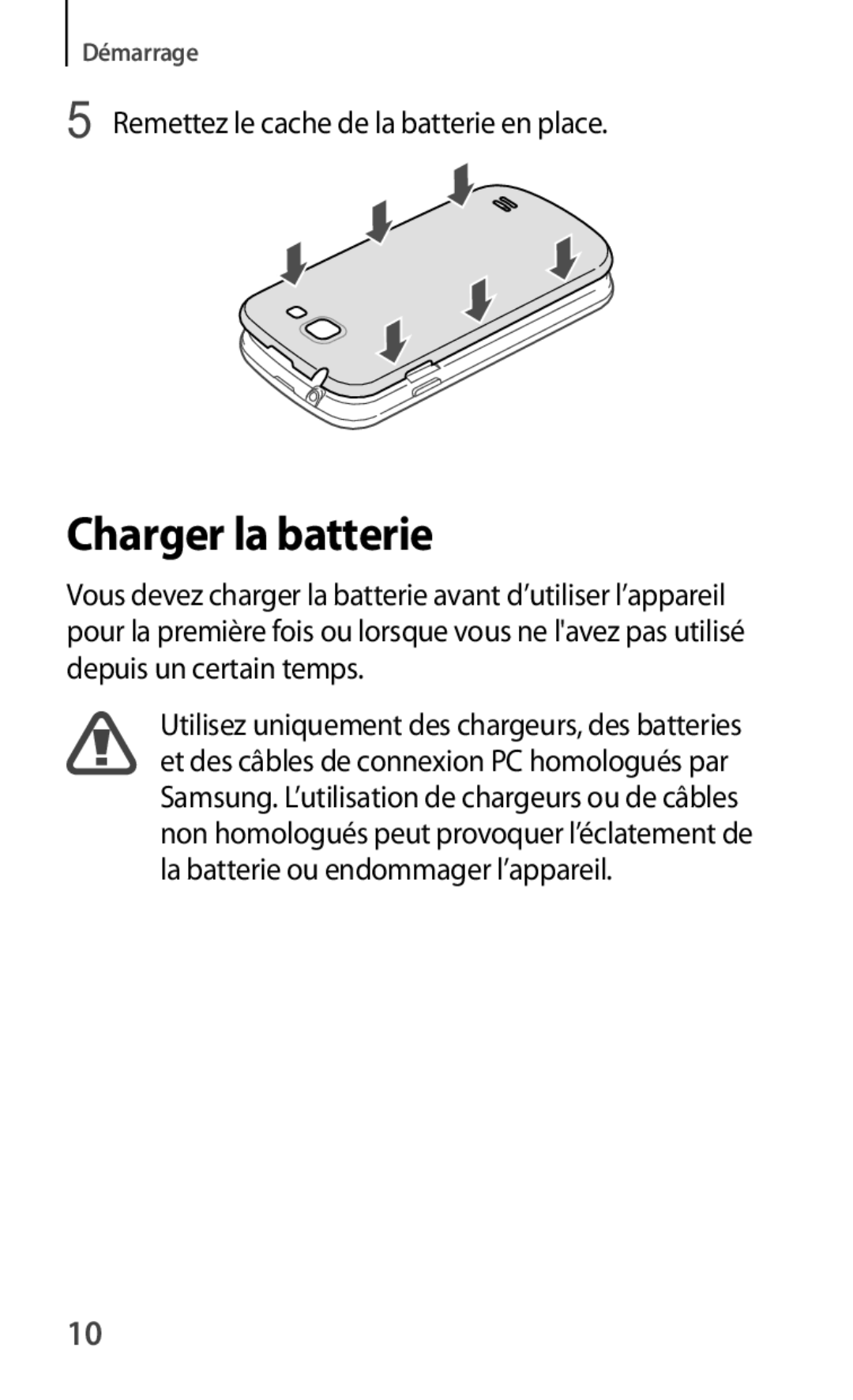 Samsung GT-I8730ZWASFR, GT-I8730ZWABOG, GT-I8730ZWAXEF, GT-I8730TAAFTM, GT-I8730TAABOG manual Charger la batterie 