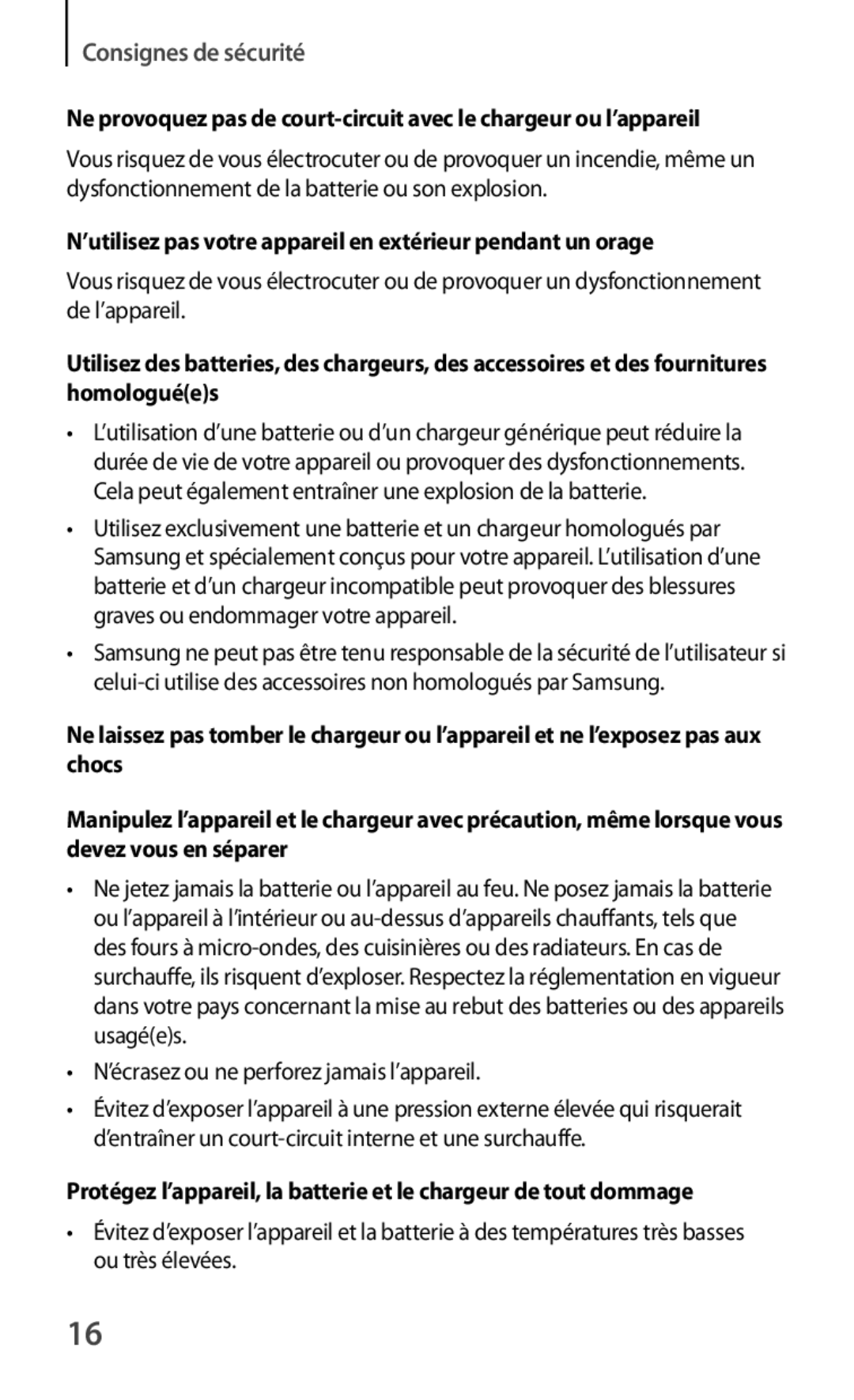 Samsung GT-I8730ZWAXEF, GT-I8730ZWABOG Consignes de sécurité, ’utilisez pas votre appareil en extérieur pendant un orage 