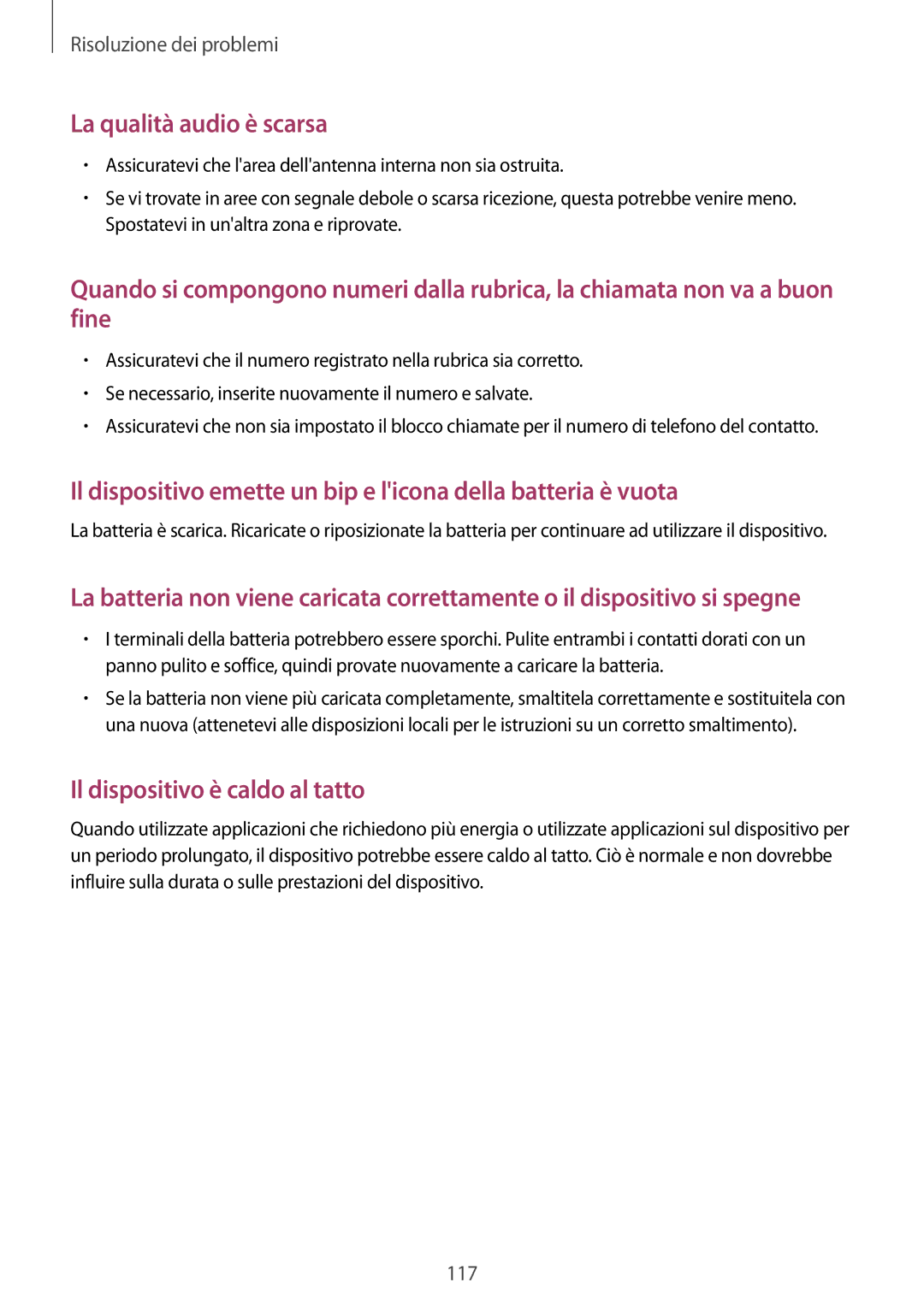 Samsung GT-I8730ZWATIM, GT-I8730ZWAITV, GT-I8730TAATIM manual Il dispositivo emette un bip e licona della batteria è vuota 