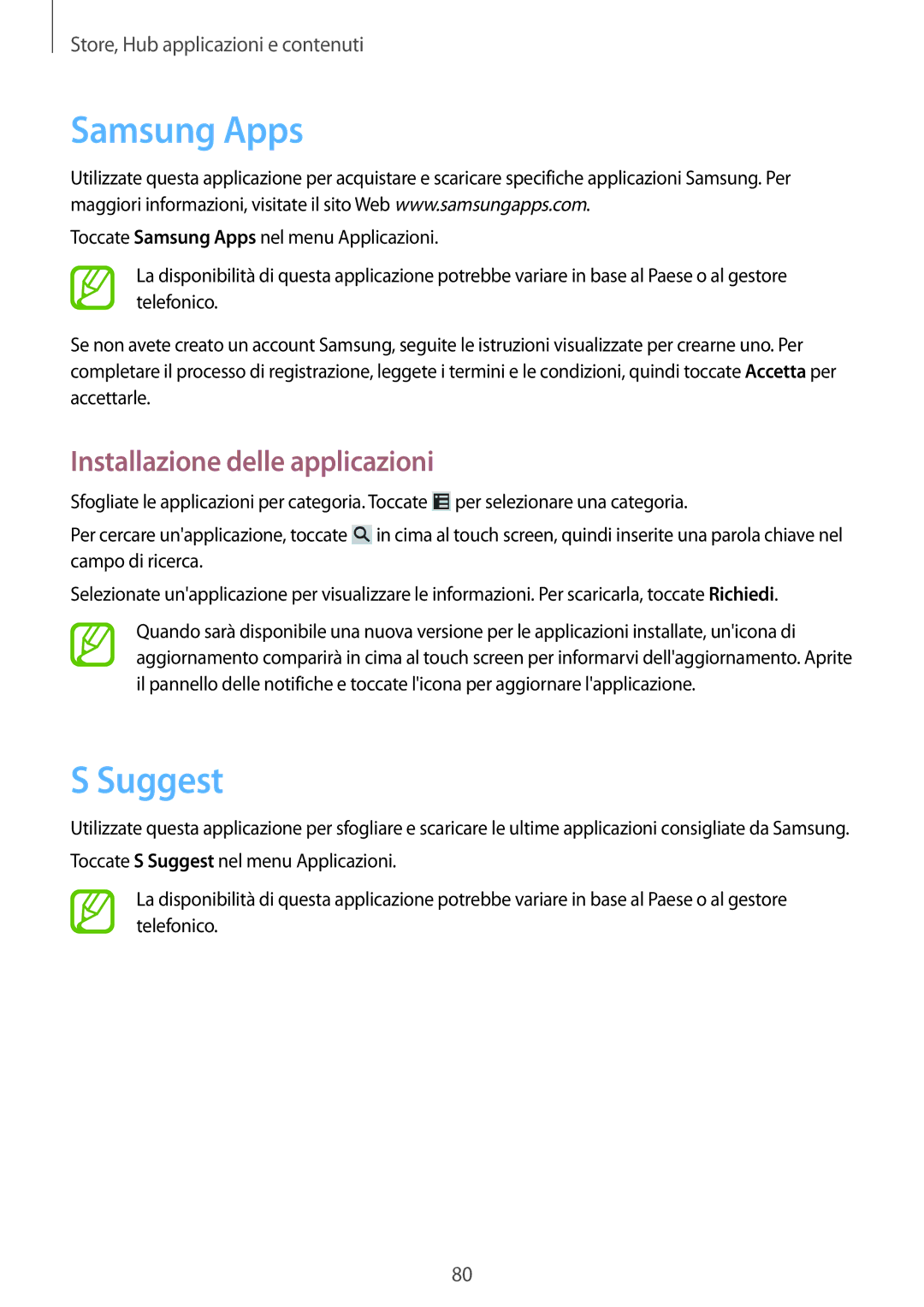 Samsung GT-I8730ZWAITV, GT-I8730TAATIM, GT-I8730ZWATIM, GT-I8730TAAOMN, GT-I8730TAAITV manual Samsung Apps, Suggest 