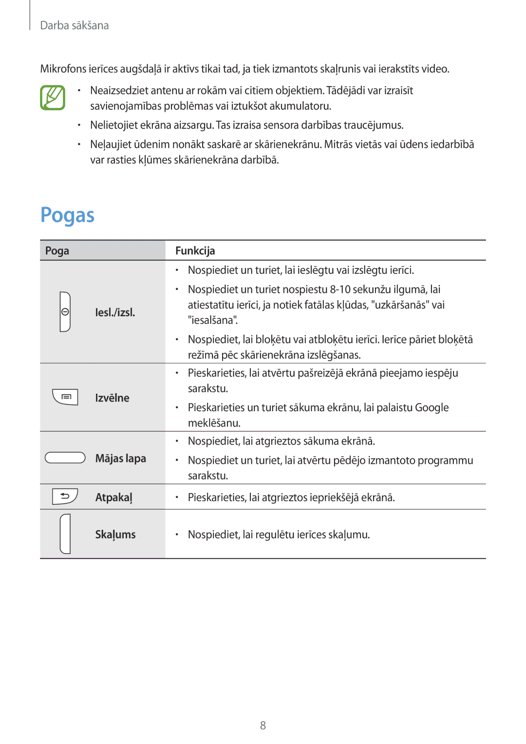 Samsung GT-I8730ZWASEB manual Pogas 