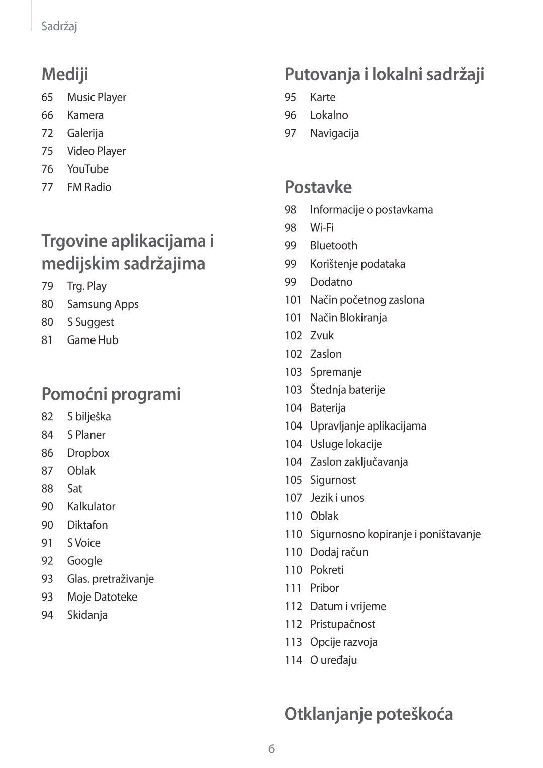 Samsung GT-I8730ZWAVIP manual Putovanja i lokalni sadržaji 