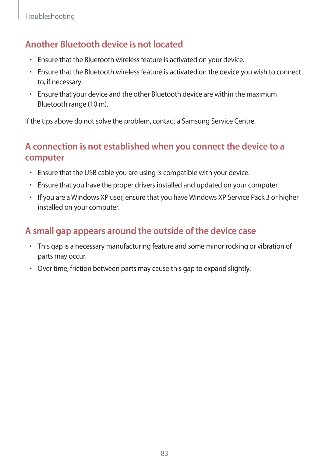 Samsung GT-I8750 user manual Another Bluetooth device is not located 