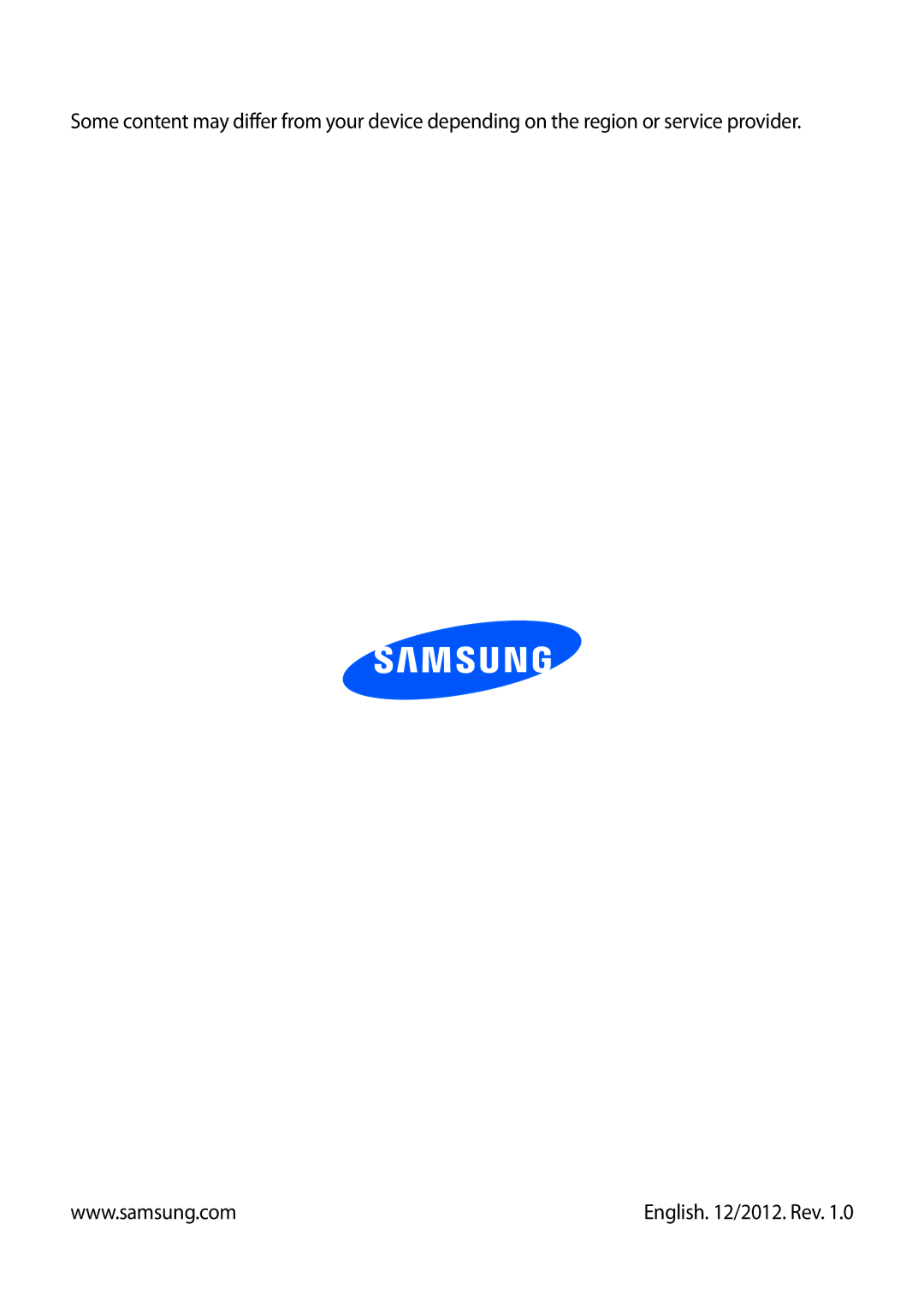 Samsung GT-I8750 user manual English /2012. Rev 