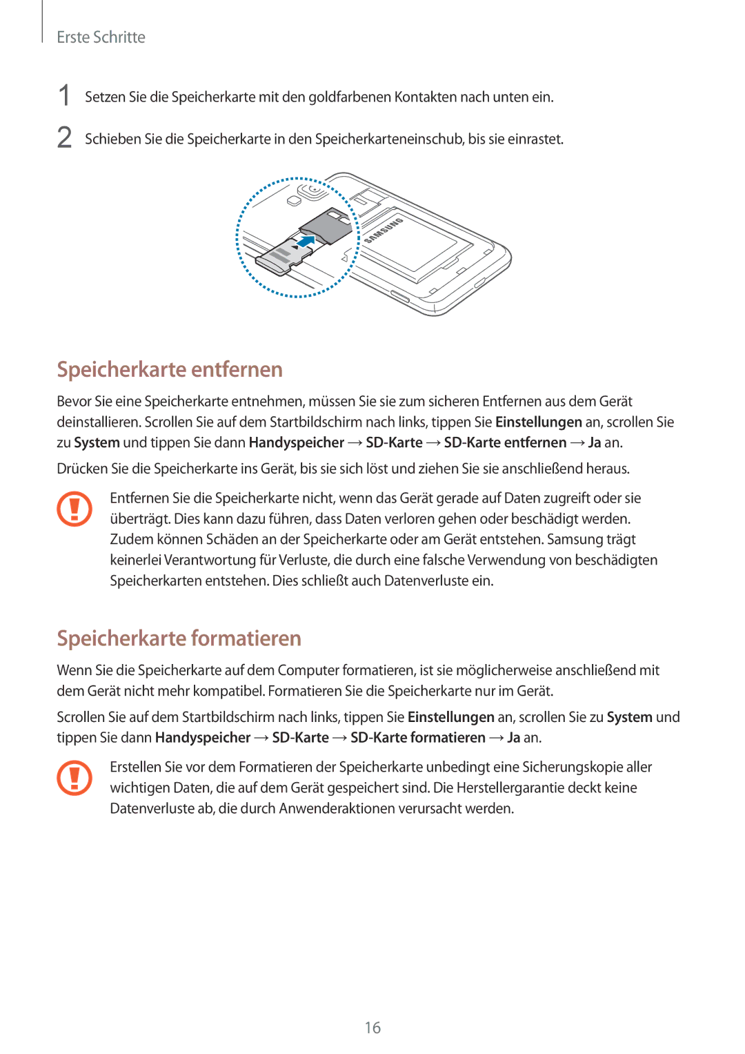 Samsung GT-I8750ALADTM, GT-I8750ALAATO, GT-I8750ALADBT, GT-I8750ALAITV Speicherkarte entfernen, Speicherkarte formatieren 