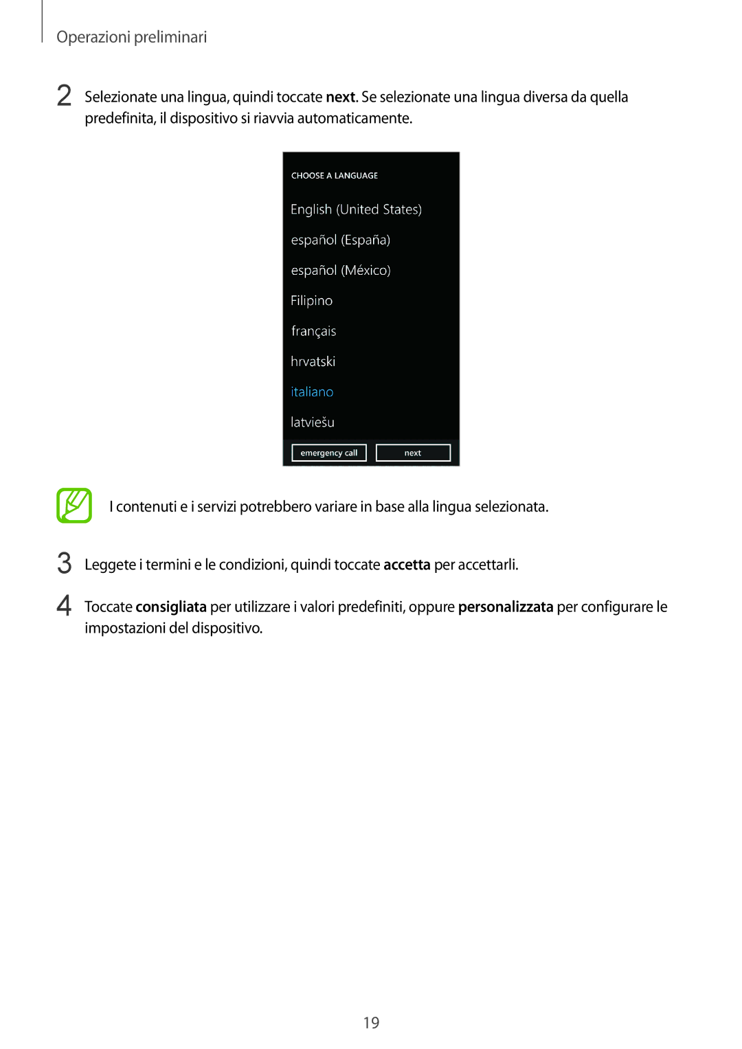 Samsung GT-I8750ALAHUI, GT-I8750ALAITV, GT-I8750ALAXEO, GT-I8750ALATIM manual Operazioni preliminari 