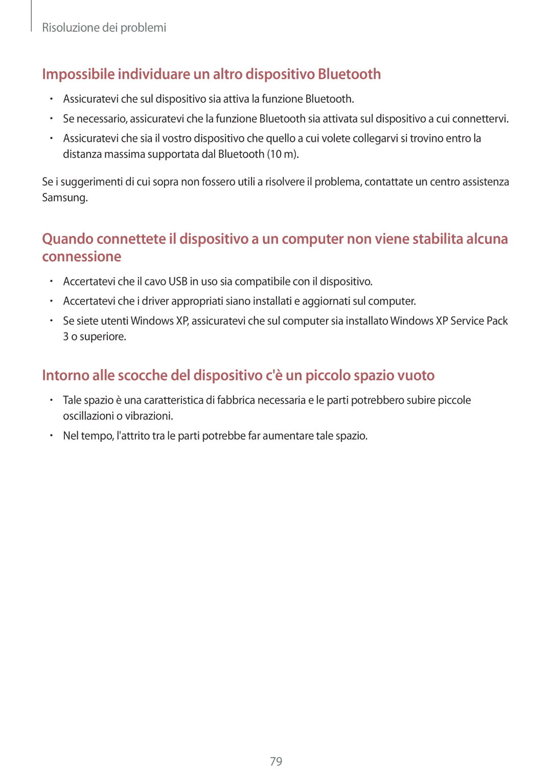 Samsung GT-I8750ALAHUI, GT-I8750ALAITV, GT-I8750ALAXEO manual Impossibile individuare un altro dispositivo Bluetooth 