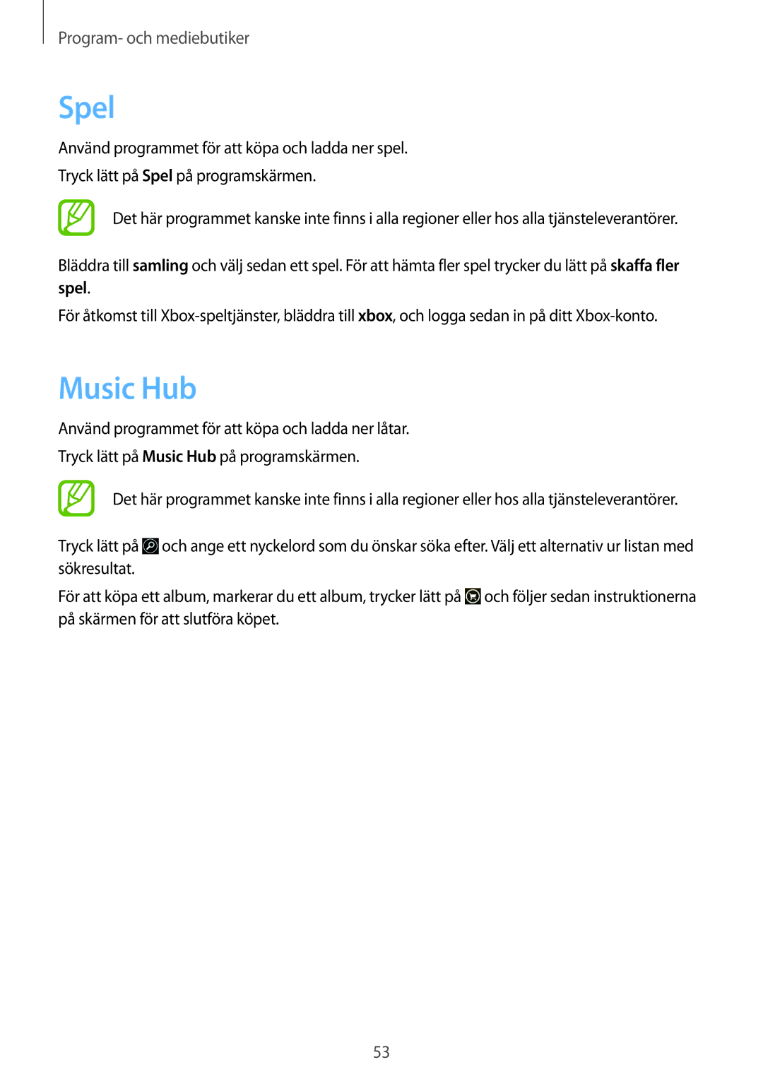 Samsung GT-I8750ALANEE manual Spel, Music Hub 