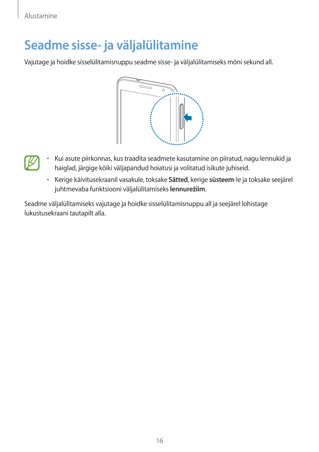 Samsung GT-I8750ALASEB manual Seadme sisse- ja väljalülitamine 