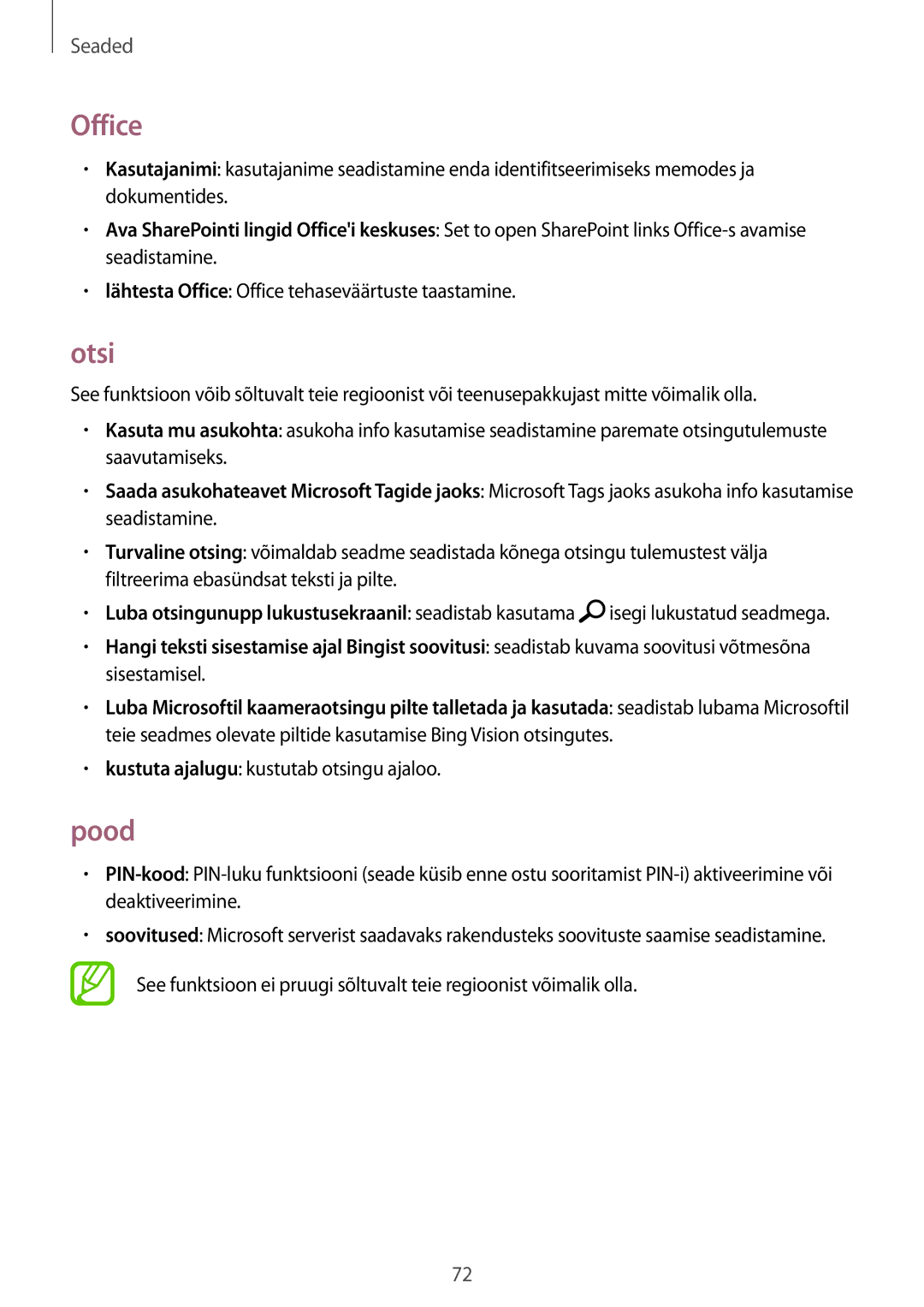 Samsung GT-I8750ALASEB manual Office, Otsi, Pood 