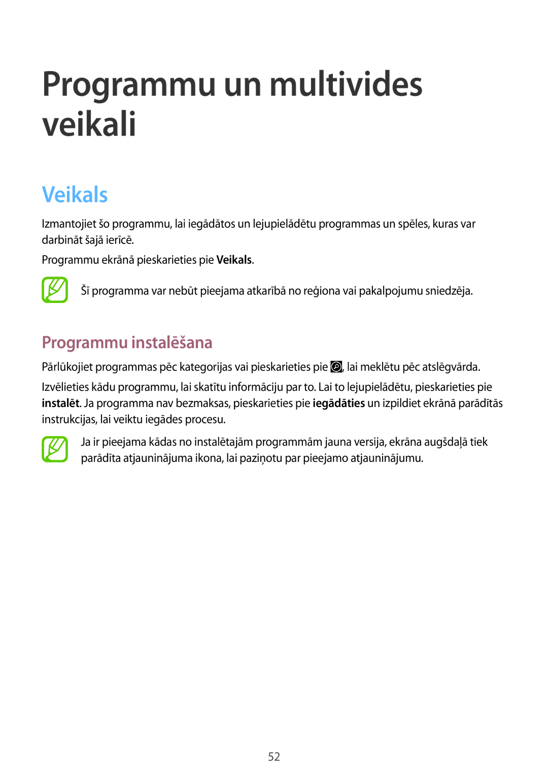 Samsung GT-I8750ALASEB manual Programmu un multivides veikali, Veikals 