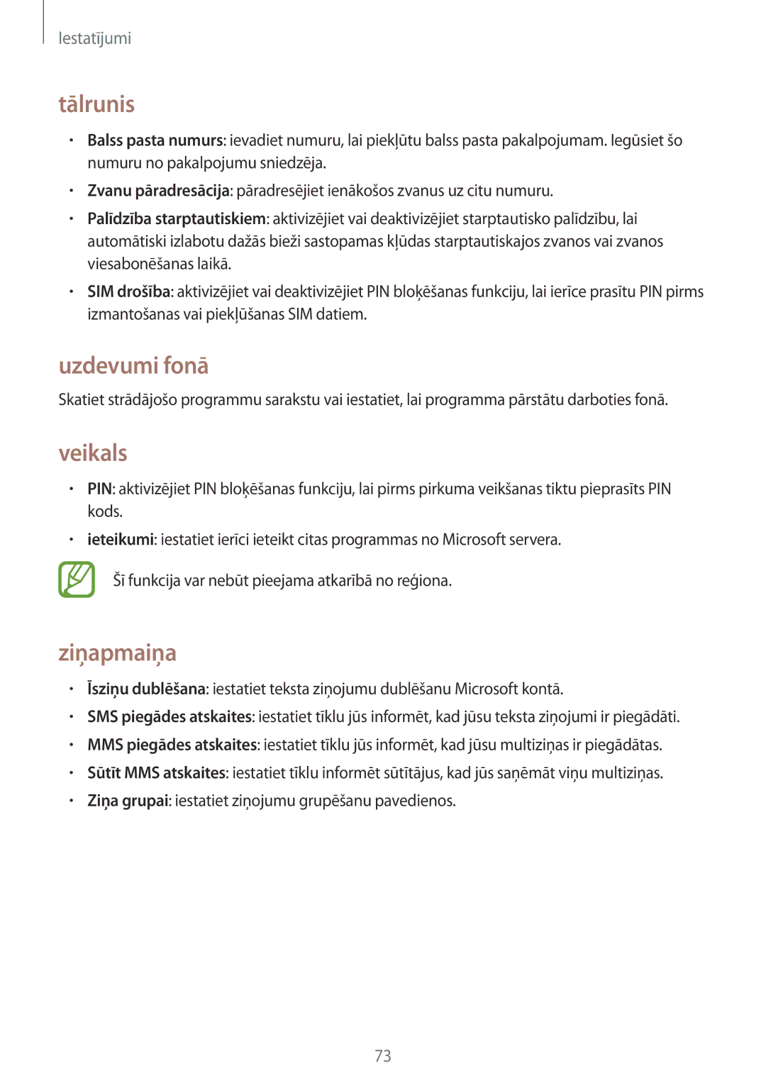 Samsung GT-I8750ALASEB manual Tālrunis, Uzdevumi fonā, Veikals, Ziņapmaiņa 