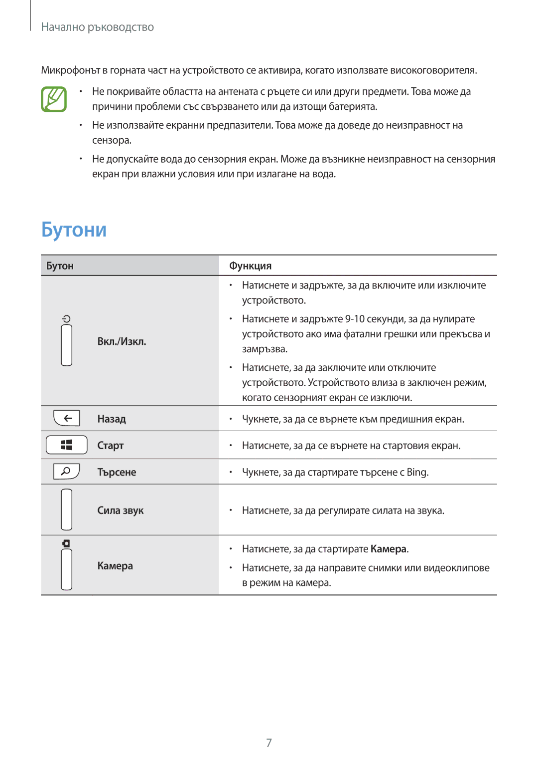 Samsung GT-I8750ALAMTL, GT-I8750ALAVVT manual Бутони, Начално ръководство 