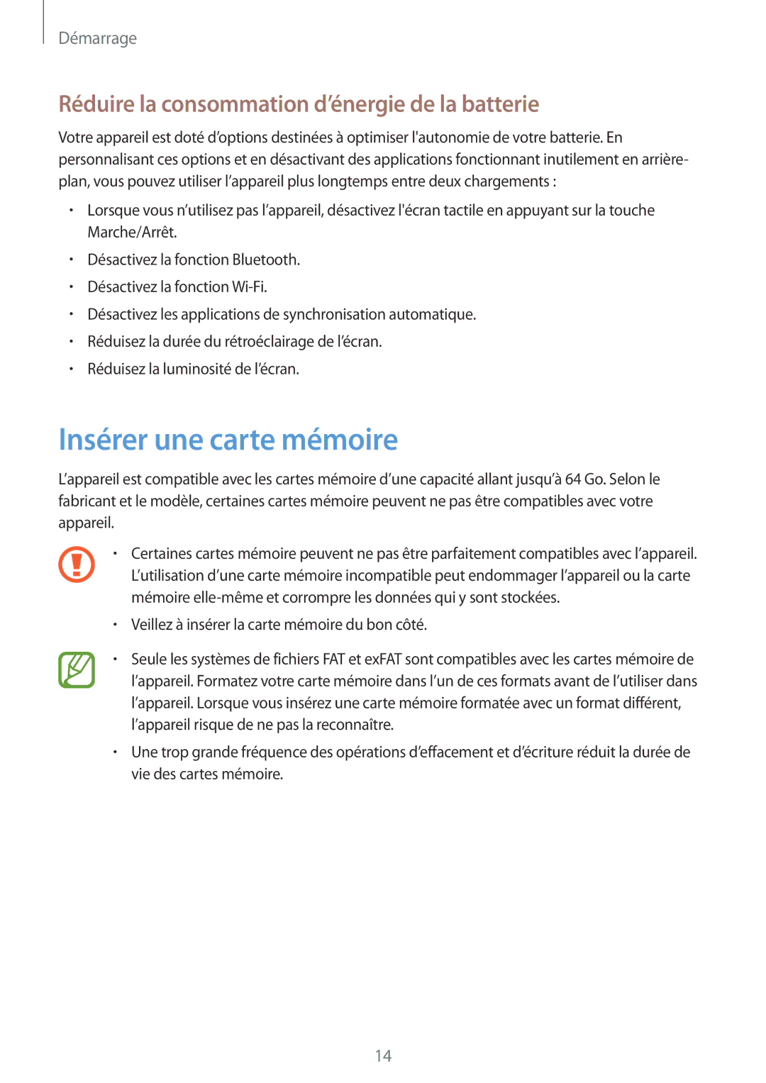 Samsung GT-I8750ALAXEF manual Insérer une carte mémoire, Réduire la consommation d’énergie de la batterie 