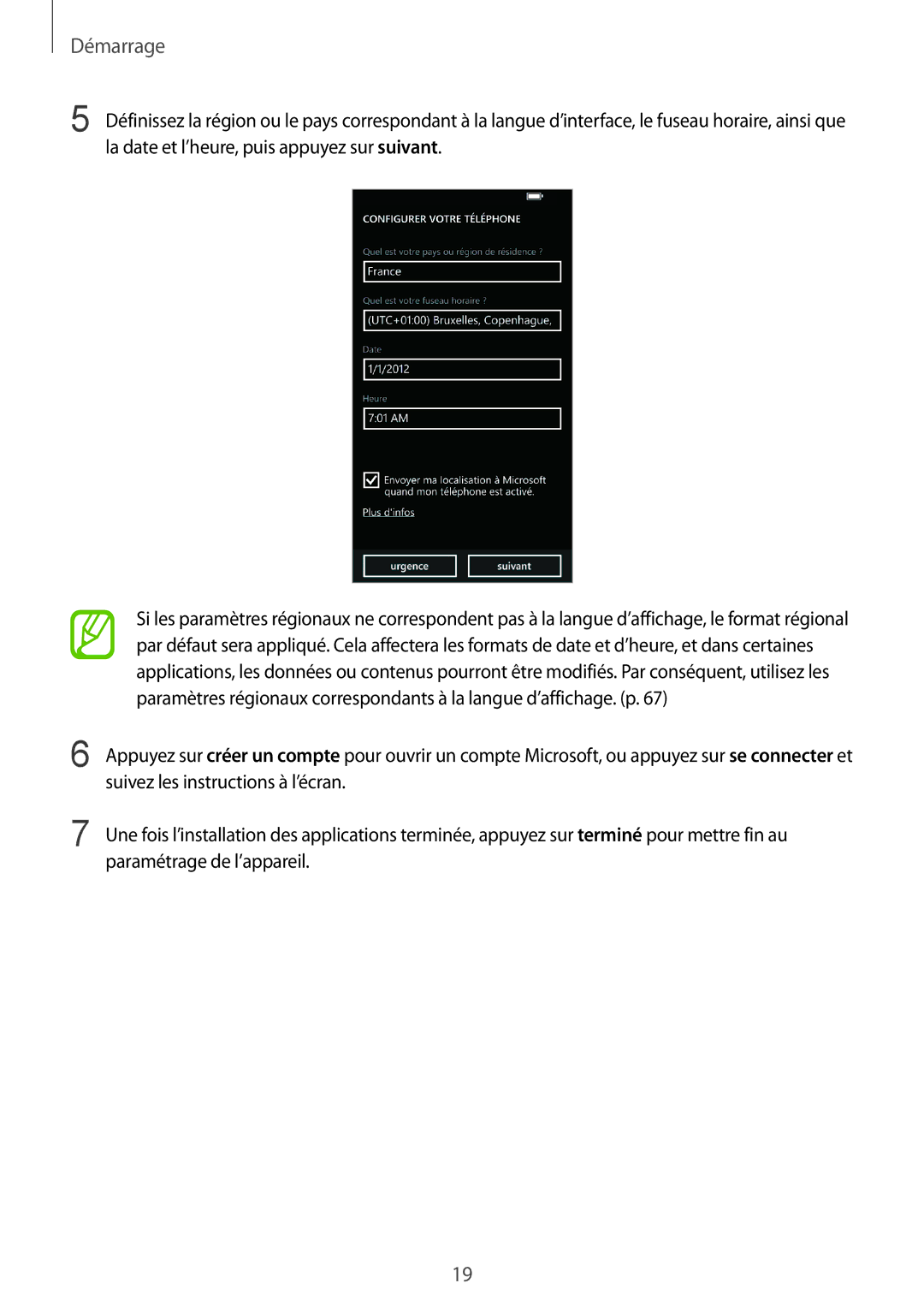 Samsung GT-I8750ALAXEF manual Démarrage 