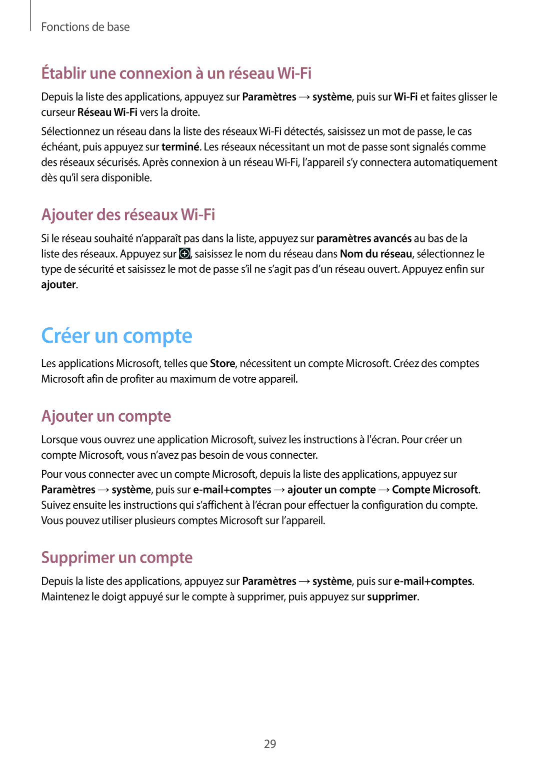 Samsung GT-I8750ALAXEF manual Créer un compte, Établir une connexion à un réseau Wi-Fi, Ajouter des réseaux Wi-Fi 