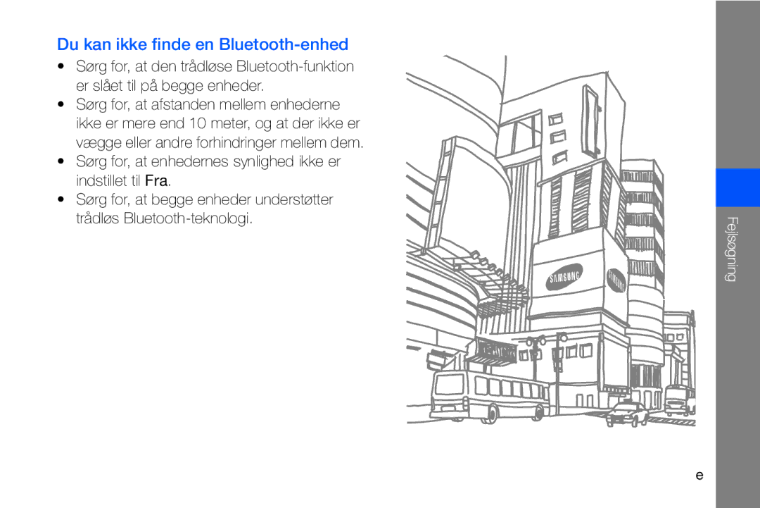 Samsung GT-I8910DKPXEE, GT-I8910DKRXEE manual Du kan ikke finde en Bluetooth-enhed 