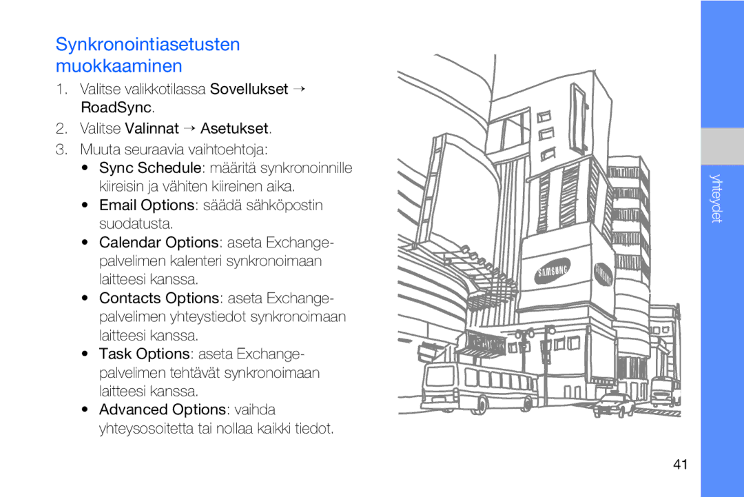 Samsung GT-I8910DKPXEE, GT-I8910DKRXEE manual Synkronointiasetusten muokkaaminen 