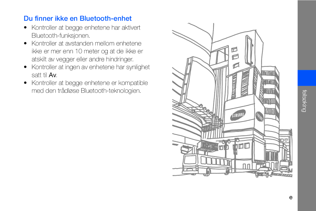 Samsung GT-I8910DKPXEE, GT-I8910DKRXEE manual Du finner ikke en Bluetooth-enhet 