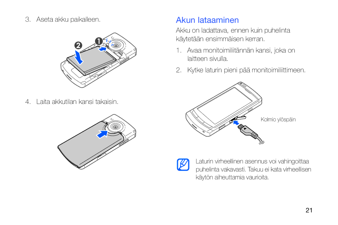 Samsung GT-I8910DKPXEE, GT-I8910DKRXEE manual Akun lataaminen 