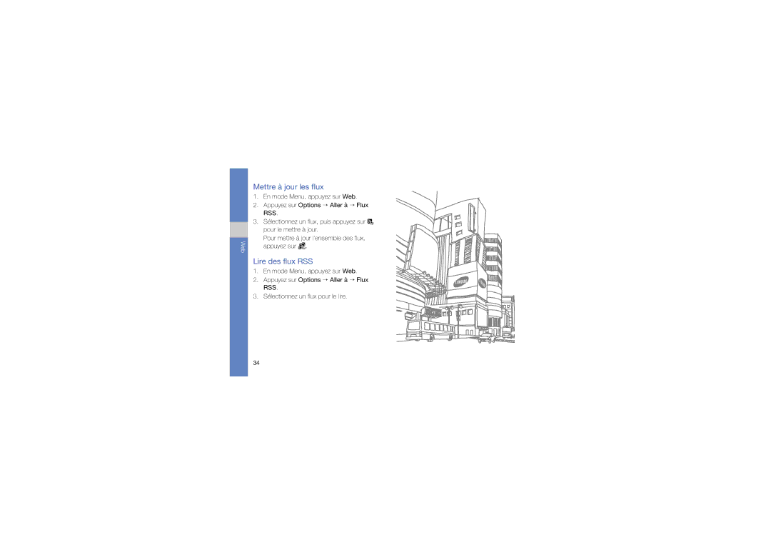 Samsung GT-I8910PKABOG, GT-I8910PKAXEF, GT-I8910PKAFTM, GT-I8910DKCXEF manual Mettre à jour les flux, Lire des flux RSS 