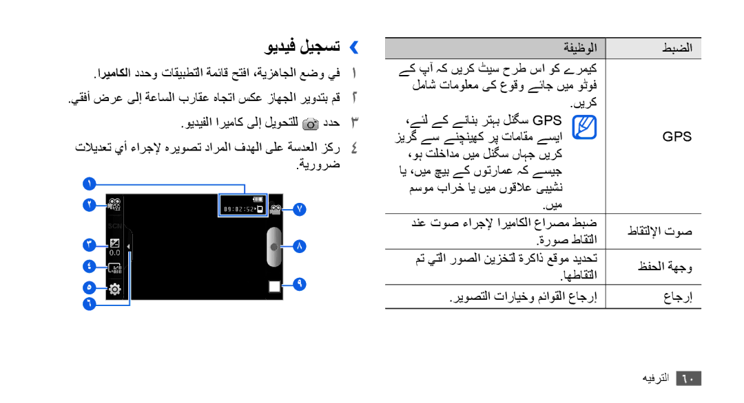 Samsung GT-I9000HKAKSA, GT-I9000HKAAND, GT-I9000HKAPAK, GT-I9000HKDARB, GT-I9000HKDTHR, GT-I9000HKYKSA manual ويديف ليجست››, Gps 