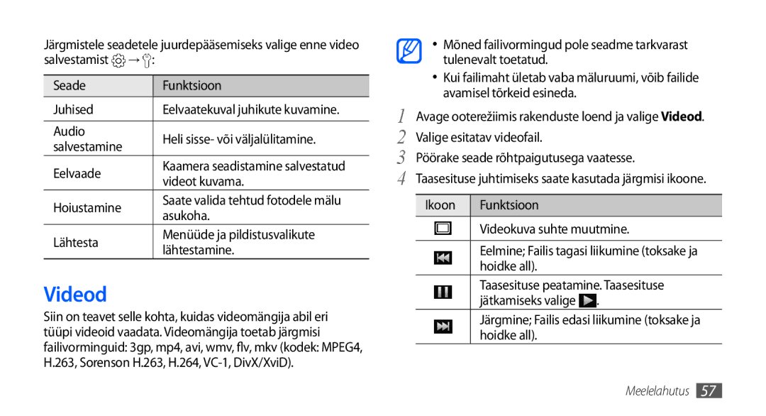 Samsung GT-I9000HKASEB, GT-I9000HKXSEB manual Videod 