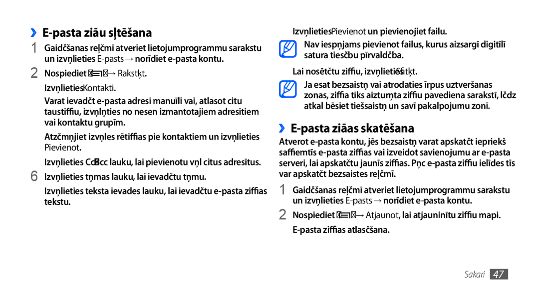 Samsung GT-I9000HKASEB, GT-I9000HKXSEB manual ››E-pasta ziņas skatīšana, → Rakstīt, Vai kontaktu grupām 