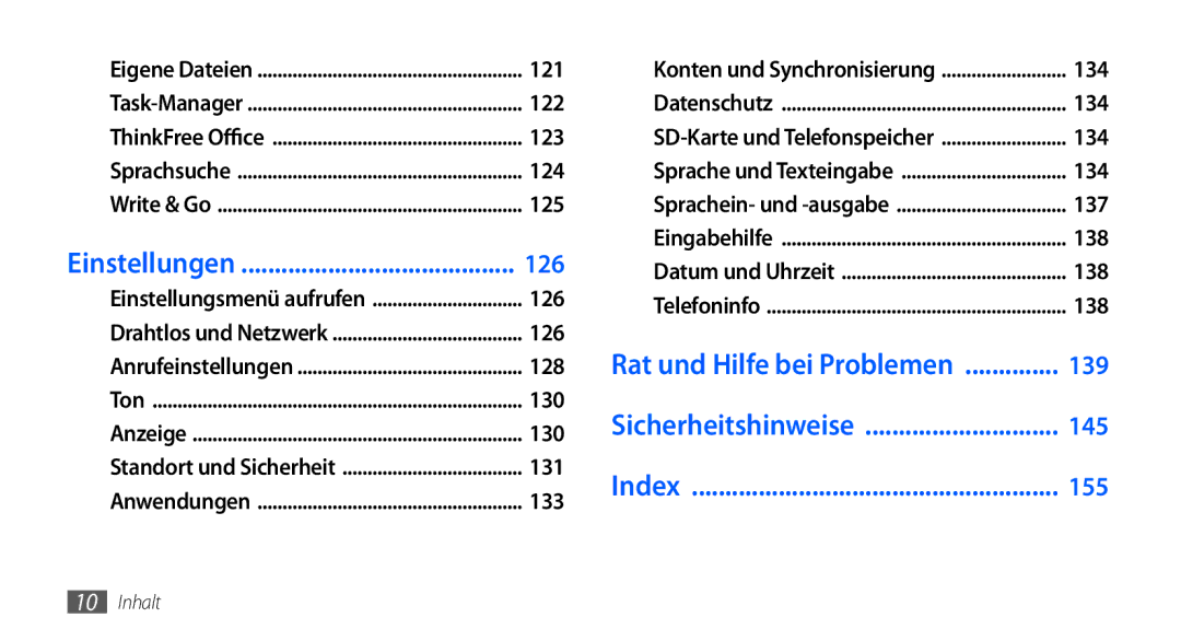 Samsung GT-I9000HKDVIA, GT-I9000HKYDRE, GT-I9000HKDEPL, GT-I9000HKDDTM, GT-I9000RWYEUR manual Rat und Hilfe bei Problemen 