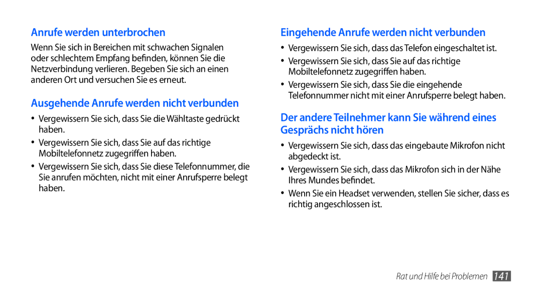 Samsung GT-I9000HKYEPL, GT-I9000HKYDRE, GT-I9000HKDEPL manual Vergewissern Sie sich, dass Sie die Wähltaste gedrückt haben 