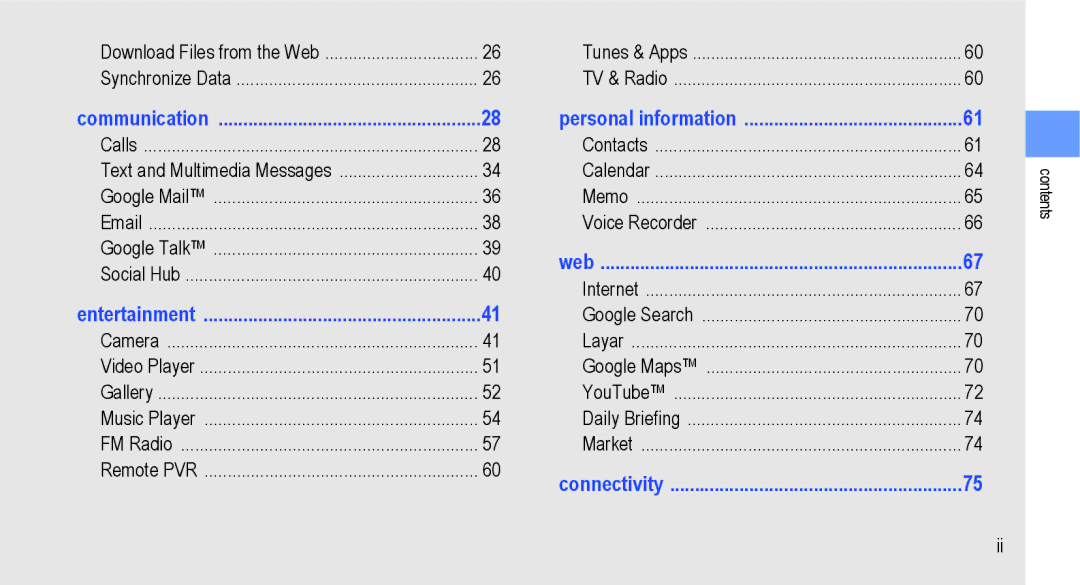 Samsung GT-I9000M user manual Web 