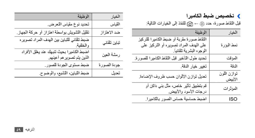 Samsung GT-I9001UWAJED manual اريماكلا طبض صيصخت››, ةفيظولا رايخلا ضرعتلا سايقم عون ديدحت سايقلا, زازتهلاا دض, تقؤملا 