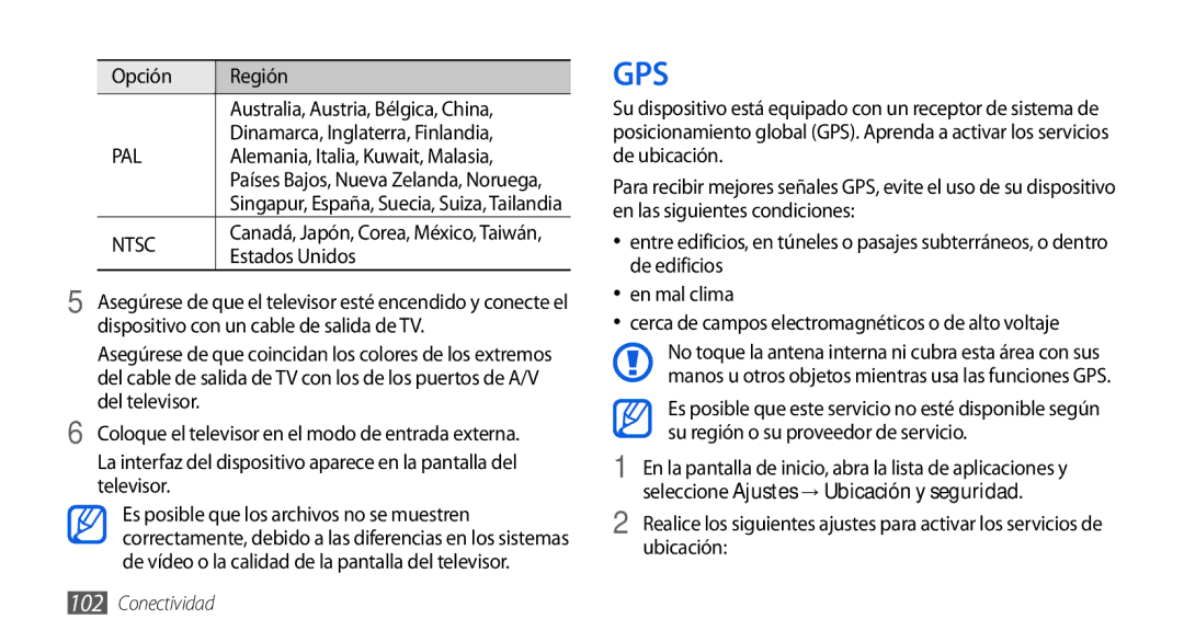 Samsung GT-I9001HKDDBT, GT-I9001HKDAMN, GT-I9001HKDATL, GT-I9001RWDAMN, GT-I9001HKDFOP manual Opción Región, Estados Unidos 