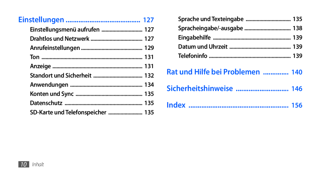 Samsung GT-I9001RWDDBT, GT-I9001HKDEPL, GT-I9001HKDATO, GT-I9001HKDVIA, GT-I9001HKDVD2 manual Rat und Hilfe bei Problemen 