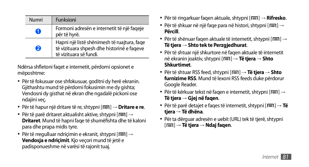 Samsung GT-I9001HKDCRO manual Para dhe prapa midis tyre, Për të shkuar në një faqe para në histori, shtypni → Përcill 