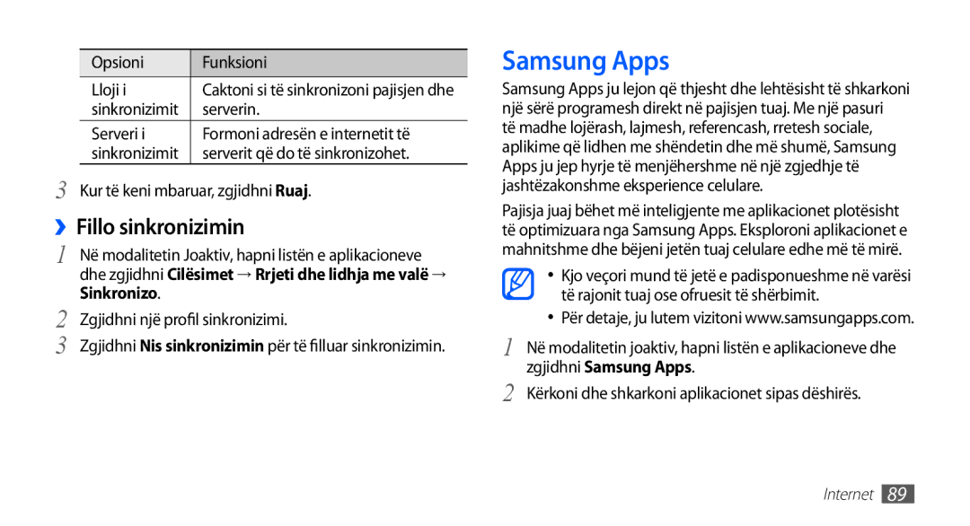 Samsung GT-I9001HKDTOP, GT-I9001HKDMKO, GT-I9001RWDMSR, GT2I9001HKDSMO, GT-I9001HKDSMO Samsung Apps, ››Fillo sinkronizimin 