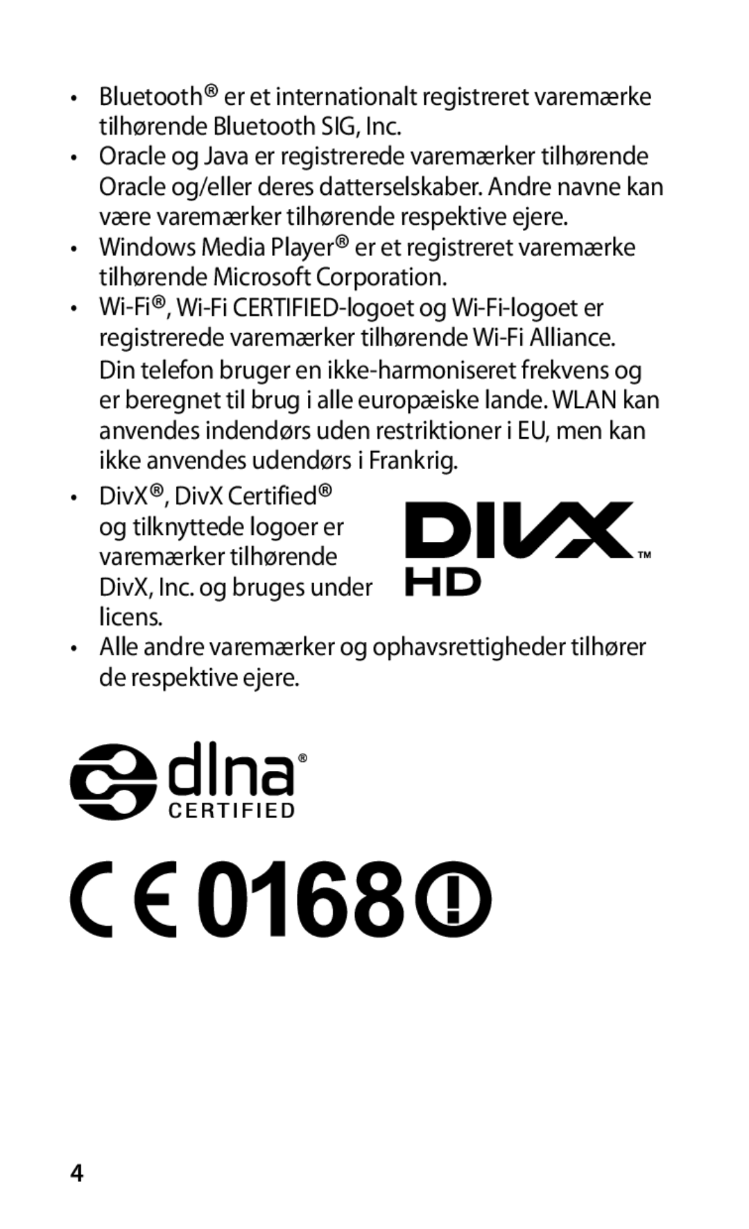 Samsung GT-I9001HKDNEE manual DivX, Inc. og bruges under licens 