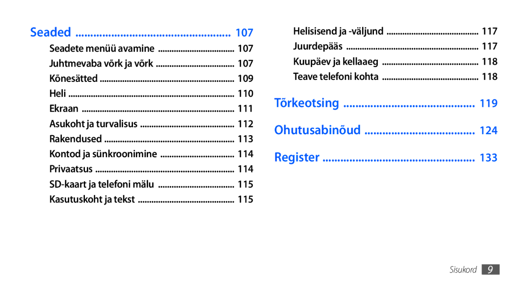 Samsung GT-I9001HKDSEB manual Ohutusabinõud 