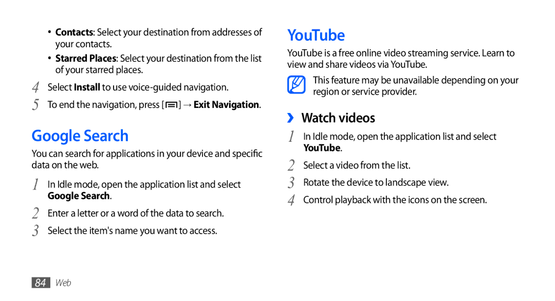 Samsung GT-I9003 user manual Google Search, YouTube, ›› Watch videos 
