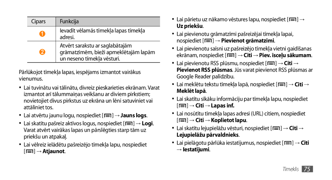 Samsung GT-I9003MKDSEB, GT-I9003ISDSEB manual Tīmeklis 