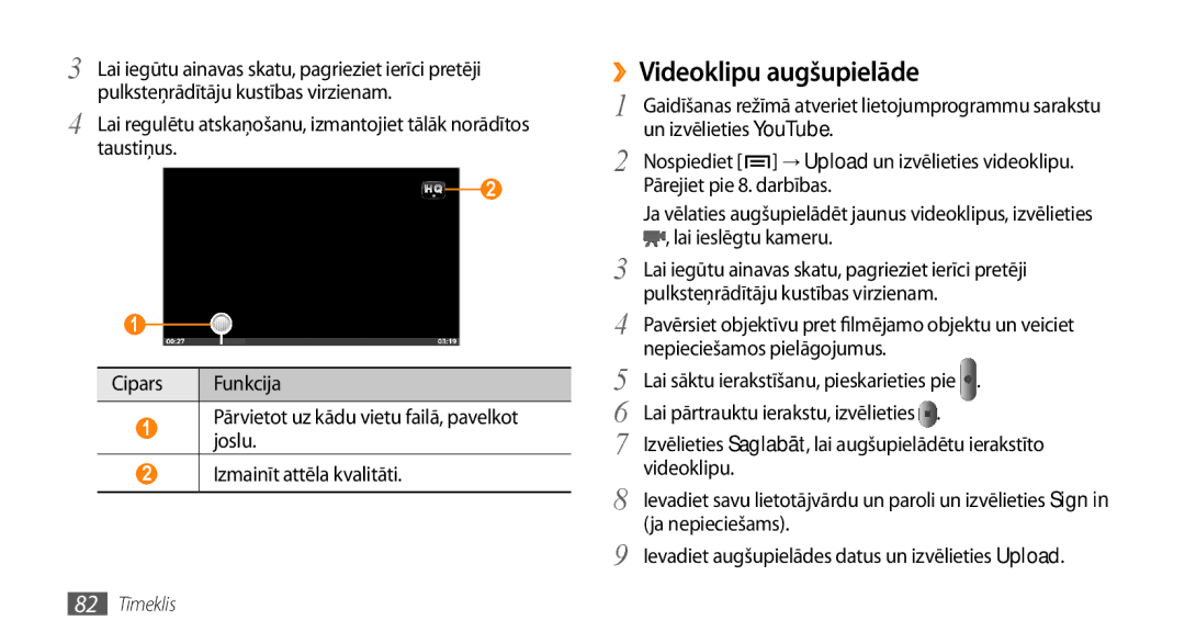 Samsung GT-I9003ISDSEB, GT-I9003MKDSEB manual ››Videoklipu augšupielāde 