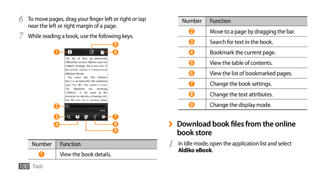 Samsung GT-I9003MKDJED manual ›› Download book files from the online book store, Near the left or right margin of a 