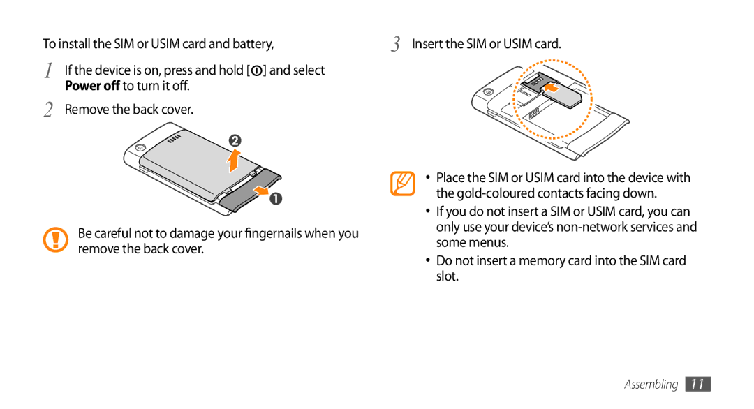 Samsung GT-I9010XKASER, GT-I9010XKADBT, GT-I9010XKAXEN, GT-I9010XKAITV manual Some menus, Slot 