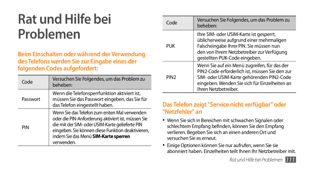 Samsung GT-I9010XKADBT manual Rat und Hilfe bei Problemen 