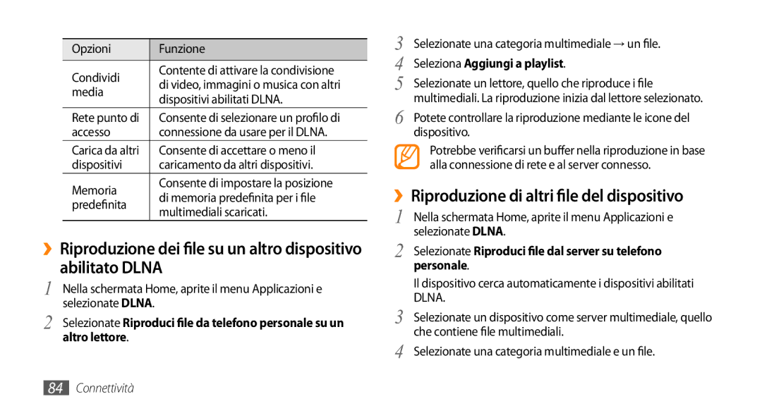 Samsung GT-I9010XKAXEN manual ››Riproduzione di altri file del dispositivo, Altro lettore, Seleziona Aggiungi a playlist 