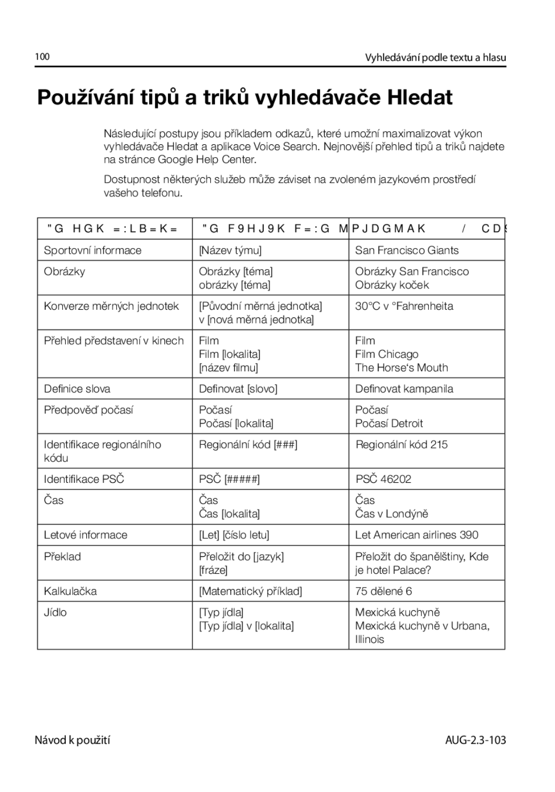 Samsung GT-I9023FSAATO, GT-I9023FSAVDC, GT-I9023FSAO2C, GT-I9023FSAXSK manual Používání tipů a triků vyhledávače Hledat 