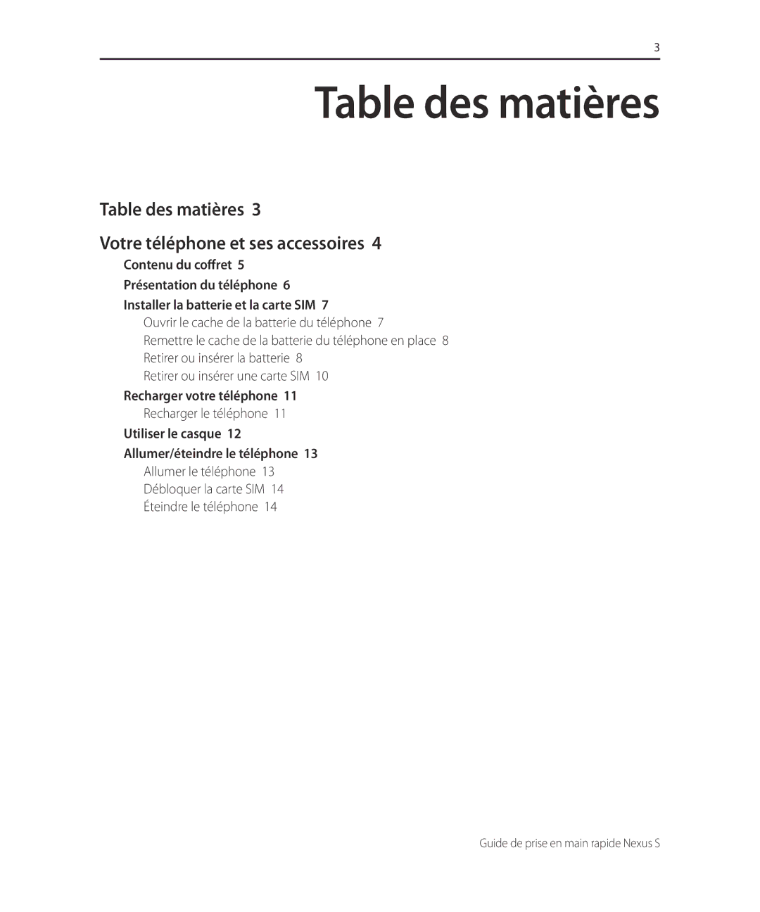 Samsung GT-I9023FSBNRJ, GT-I9023FSAFTM, GT-I9023FSABOG, GT-I9023PWAVGF, GT-I9023FSAXEF, GT-I9023PWASFR manual Table des matières 