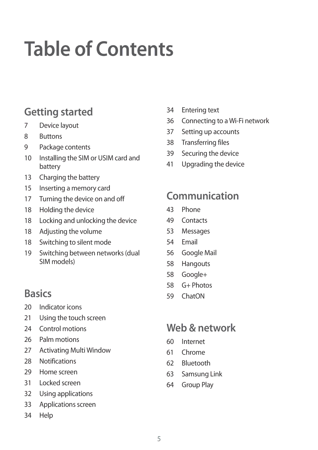 Samsung GT-I9060ZWATIM, GT-I9060EGAXEF, GT-I9060ZWAXEF, GT-I9060MKAXEF, GT-I9060ZOAITV, GT-I9060MKAITV manual Table of Contents 